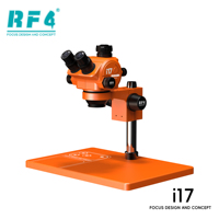 Mikroskop Optik Stereo Trinokuler RF4 I17 Kamera Sudut Lebar Ultra-HD 4K Zoom 7X-50X untuk Perbaikan Ponsel, Pengajaran, dan Siaran Langsung