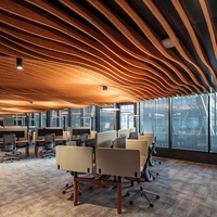 Panneaux acoustiques de plafond pour espaces publics, design moderne, feutre polyester PET, panneaux de plafond absorbants le son, décoration intérieure