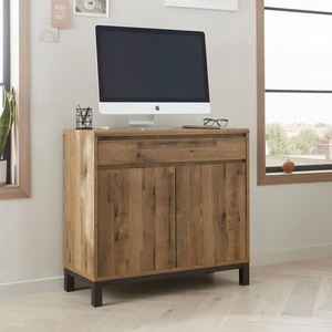 Rustic Wooden <strong>Multi</strong> <strong>Functional</strong> Pull Out <strong>Computer</strong> <strong>Desk</strong> with Storage Cabinet Shelves Furniture - Product Image 4