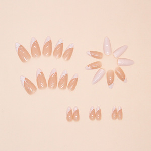 <span class=keywords><strong>Uñas</strong></span> Postizas Cortas Francesas de Gel ABS, Puntas <span class=keywords><strong>Negras</strong></span> <span class=keywords><strong>con</strong></span> Decoración de Purpurina Dorada en Ángulo, Cobertura Completa, <span class=keywords><strong>Uñas</strong></span> Postizas Naturales para Mujer <span class=keywords><strong>con</strong></span> Pestañas Adhesivas - Product Image 2