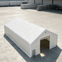 Abri de stockage industriel à double treillis de grande portée 40x63 pieds, structure galvanisée, couverture en maille PE/PVC pour stockage extérieur