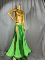 Nouvelle conception de jupes longues fendues à sequins pour la danse du ventre, robe sexy de danse du ventre, costume pour femmes, vêtements d'entraînement et de spectacle sur scène