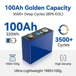 Sel Baterai LiFePO4 100Ah 3.2V Berkualitas Tinggi Prismatic LFP LF100LA untuk Aplikasi Penyimpanan Energi RV, Kelautan, Surya, dan Off-Grid - Product Image 2