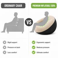 Canapé gonflable flocqué personnalisé avec logo, en PVC épaissi, pliable, sphérique, pour dormir et se détendre, vente en gros