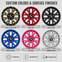 Velg Tempa Kustom 18 19 20 Inch Multi-Spoke Gloss Black Yellow Accent Alloy Rim untuk BMW Audi Mercedes Benz Tesla