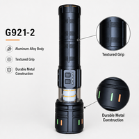 Senter Laser Tahan Air IP65 G921-2 Isi Ulang, Dapat Diperbesar, Taktis dengan Lampu Camping, Power Bank, Aluminium Alloy, USB