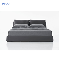 Ensemble de meubles modernes de chambre à coucher de luxe cadre de lit King Size en cuir véritable personnaliser la couleur lits de qualité supérieure carton dur en bois massif chêne