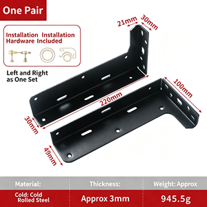 Reinforced Heavy-Duty Sturdy Concealed Hidden <strong>Cabinet</strong> Hanging <strong>Brackets</strong> For Floating Vanity TV Desk <strong>Cabinet</strong> Mounting Supports - Product Image 4