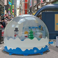 Ballon géant gonflable de Noël avec lumière et musique, globe de neige, 2m, certifié CE, pour usage promotionnel