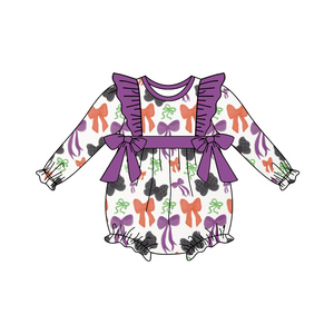 RTS Boutique <b>Halloween</b> Baby Girl Clothes Cute Soft Cotton <b>Toddler</b> Romper Bubble Design Ruffles Newborn Wholesale Snap Button - Product Image 4