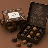 Boîtes à fentes de luxe avec logo personnalisé, dorure à chaud, pour chocolats, conformes aux normes alimentaires, vente en gros directe usine, boîte en papier avec couvercle et base