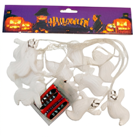 Guirlandes lumineuses en plastique pour Halloween, accessoires yeux de crâne, décorations citrouille effrayantes, éclairage d'ambiance pour la fête des fantômes