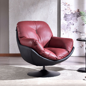 Chaise de loisirs en cuir de luxe légère italienne vente en gros moderne salon canapé simple chaise Offre Spéciale hôtel chaise rotative souple - Product Image 5