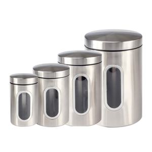 Modern Stainless Steel Multifunction Food Storage Containers Coffee <b>Canister</b> <b>Set</b> with Lid Visible Design Tea Sugar <b>Kitchen</b> Use - Product Image 6