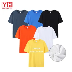 Empresa manufacturera Logotipo personalizado Ropa de manga corta Camiseta blanca Hombres Alta calidad Camiseta de gran tamaño Casual de punto O-cuello