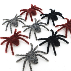 Vendita calda decorazione di Halloween floccato <span class=keywords><strong>Horror</strong></span> ragno realistico con punte finto ragno casa stregata oggetti di scena Bar decorazione - Product Image 3