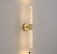 Lámpara de Pared LED Dorada Moderna y Sencilla, Luz de Noche Cilíndrica para Dormitorio, Sala de Estar, Fondo de Pared de Aluminio, 220V, Hogar