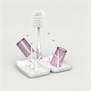 Ensemble de nettoyage de biberons de voyage en promotion avec support de séchage pliable, brosse à <span class=keywords><strong>biberon</strong></span> et brosse à paille - Product Image 6