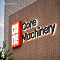 Panneau signalétique personnalisé pour devanture de magasin avec lettres lumineuses Halo et panneau arrière en aluminium pour l'image de marque des hôtels et des commerces