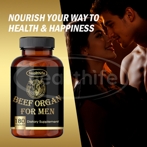 Complément Alimentaire pour Hommes à Base d'Organes <span class=keywords><strong>de</strong></span> Bœuf avec Logo Personnalisé, Complexe d'Organes <span class=keywords><strong>de</strong></span> Bœuf 2400mg, 180 Capsules, Soutien Énergétique pour la Santé Masculine - Product Image 4