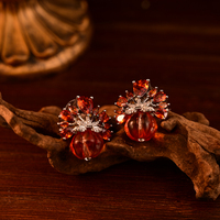Anting-anting Zirkon Desain Cantik Trendy Bunga Perhiasan Pengantin Pernikahan Lapisan Emas untuk Ulang Tahun Hadiah Antialergi untuknya