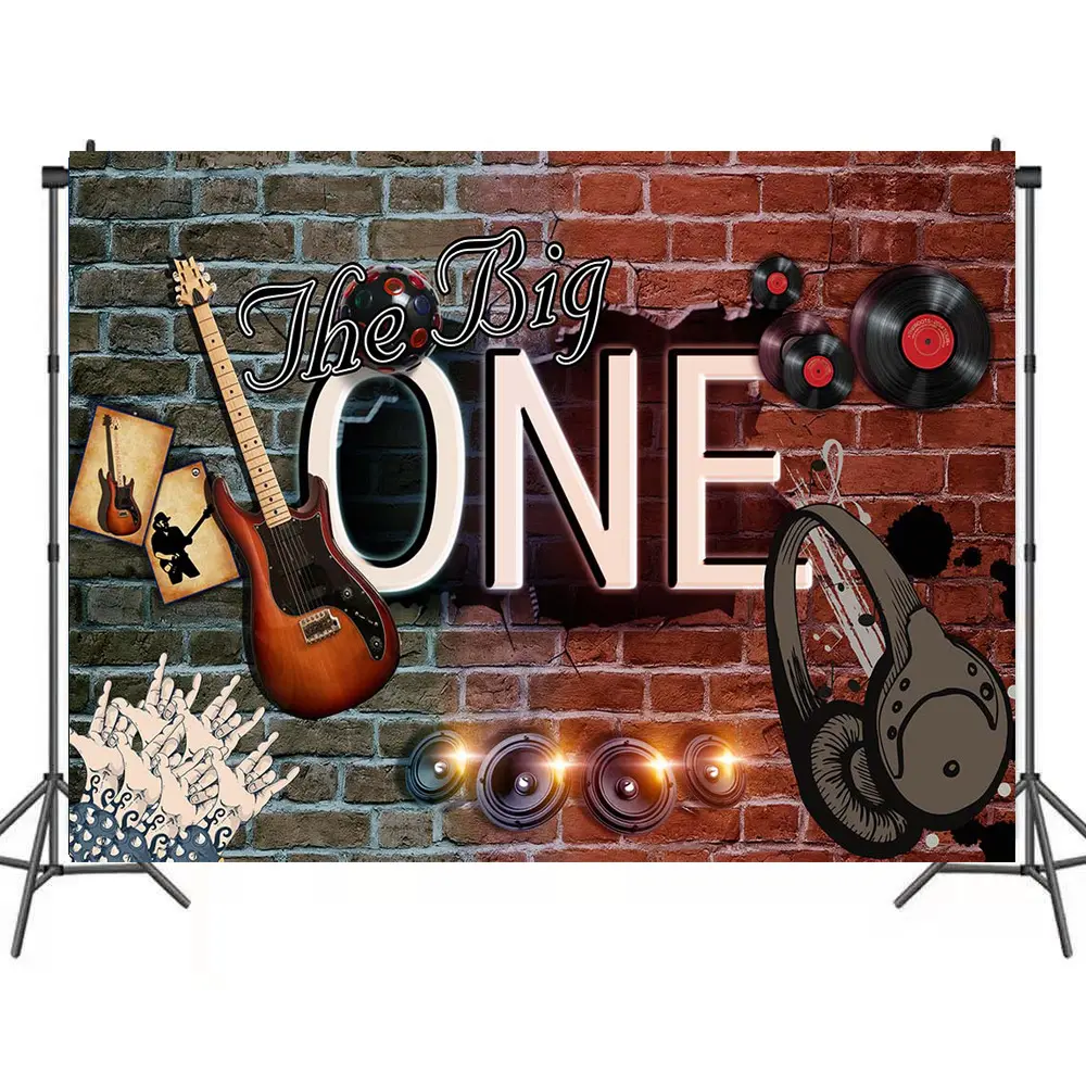 7x5ft 1e Verjaardag Achtergrond Gitaar 1e Verjaardag Achtergrond Muziek 1e Verjaardagsfeestje Decoraties Jongens Cake Tafel Banner Kind