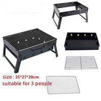 Barbecue Grill Portable pliable au charbon, w, en acier noir, appareil de Camping