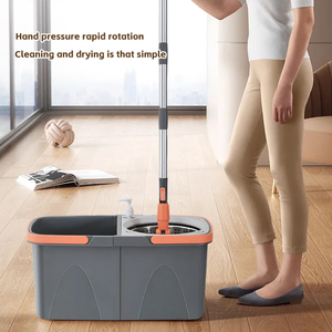 Ensemble de serpillière rotative en microfibre 360 Floor Magic, seau et essoreur, seau double détachable - Product Image 1