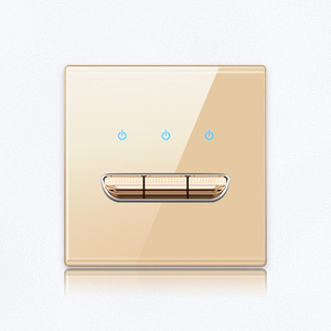 YINKA-Interruptor de detección de luz de espejo dorado, pulsador de pared para decoración de casa, 1, 2, 3, 4 entradas, 1 y 2 vías - Product Image 1