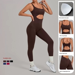 <span class=keywords><strong>Combinaison</strong></span> de yoga une pièce pour <span class=keywords><strong>femme</strong></span>, dos nu, col carré, extensible dans quatre directions, respirante, en nylon et élasthanne, avec fermeture éclair au dos - Product Image 1