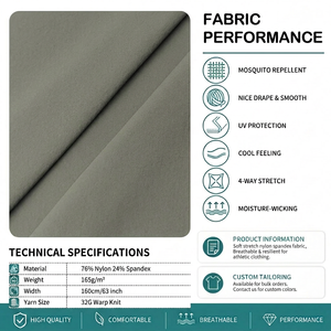 Tela Tricot Satinado Doble Liso con Textura de Roca Volcánica, 190GSM, 76% Nailon, 24% Elastano, para Ropa Deportiva - Product Image 2