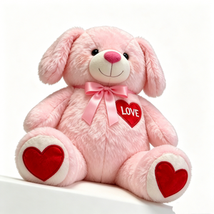 Peluche de cachorro rosa personalizado, peluche de perro rosa, peluche de cachorro de amor, peluche de perro de San Valentín, lindo peluche de perro rosa - Product Image 4