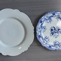 Vaisselle en porcelaine vintage, assiettes à dîner, design floral pastoral multicolore, assiette en céramique, motif végétal classique, assiette de présentation