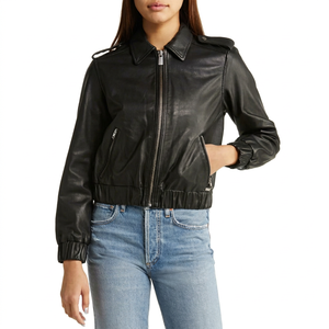 promotion Leather Jacket Women Trendy Real Lambskin Vintage Style Women's Leather Jacket Genuine <b>Cow</b> Leather Jacket For Women - Product Image 1