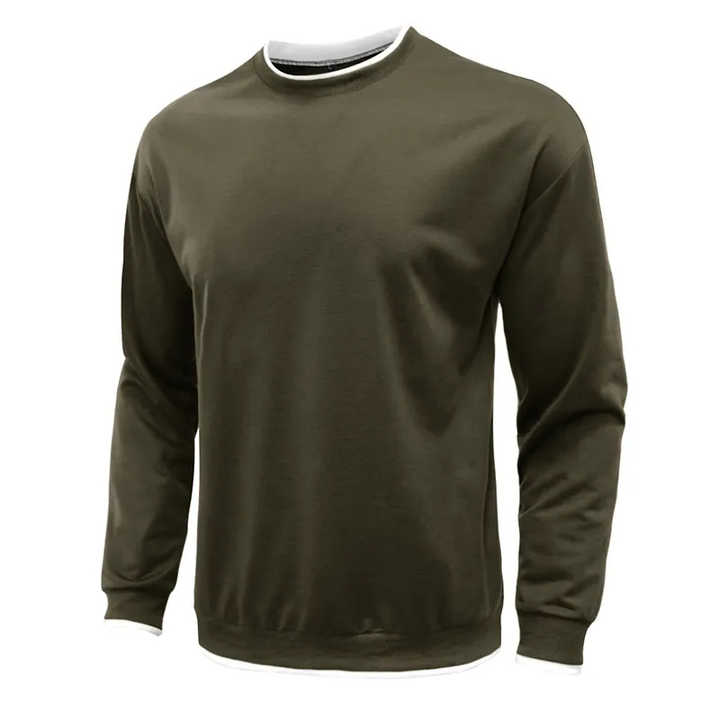 Casual Versatile Youth Handsome Heavy Cotton T-Shirt Round Neck Solid Color Long Sleeve T-shirt Custom T Shirt