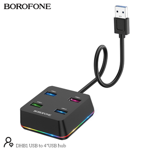 Hub USB 3.0 Borofone OEM DHB1 0.3M con 4 Porte USB, Adattatore USB Colorato Lampeggiante - Product Image 3