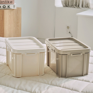 Caja de Almacenamiento de Ropa para Bebé, Hermética, Apilable, de Plástico, 11L, Color Beige, Organizador para Armario de Guardería, a Prueba de Polvo, Aspecto Natural - Product Image 1