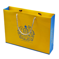 Bolsas de Papel Ecológicas Reutilizables y Reciclables para Perfumes, Bolsas de Compras Cosméticas, Bolsas de Regalo Amarillas de Lujo para Boutique