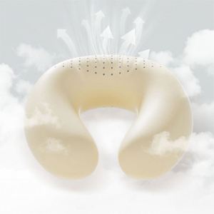 Oreiller cervical en polyester blanc personnalisé en gros 2026 pour avion et train - Product Image 4