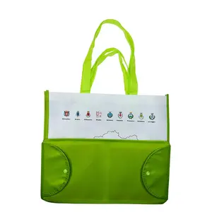 Hot Sale new design Reusable Waterproof Handle Laminated Pp Shopping Bag Polypropylene manufacturer pp non woven bag with button