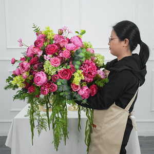 New Custom round Shape Rose <b>Flower</b> Ball Decorations for Wedding table arrangement - Product Image 1
