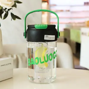 Garrafa de água plástica resistente a altas temperaturas de qualidade alimentar mais vendida por atacado garrafas de palha de chá transparente personalizadas