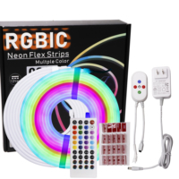Kit complet RGBIC Dream Color avec télécommande RF, adaptateur DC12V, 5M PVC flexible IP67, USB, éclairage d'ambiance pour voiture et TV