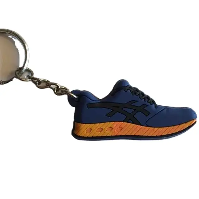 CUSTOM ASICS OEM PVC borracha basquete sapato 3D tênis chaveiro chinelo forma chaveiro e PVC silicone macio keychain