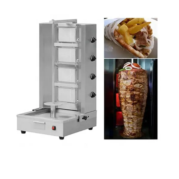 Frango Shawarma Maker Torradeira Automática Comercial Elétrica Doner Kebab Grelha Shawarma Equipamentos Máquina