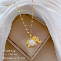 Collar de Elefante Chapado en Oro, Resistente al Agua, de Acero Inoxidable, Sin Deslustre, de Fanhua Jewelry, Éxito de Ventas en TikTok