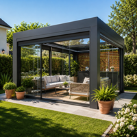 Gazebo en aluminium à lames motorisées électriques - Design moderne pour une utilisation en extérieur, cour/jardin/patio disponible
