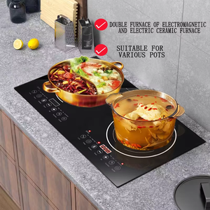 2-in-1 per uso domestico pannello Full Crystal Touch a induzione e fornello a infrarossi elettrico per uso esterno e alberghiero - Product Image 2