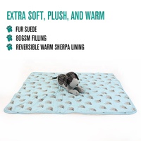 Süper yumuşak % 100% polyester peluş köpek polar battaniye lüks sherpa baskılı pet köpek battaniyesi