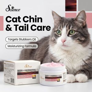 Pâte dégraissante spécialisée pour chats, pour nettoyer les taches d'huile sur la queue, la saleté sur le menton et les poils, shampoing concentré pour chats. - Product Image 1
